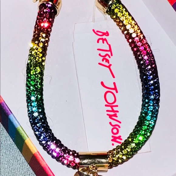 Betsey johnson pave rainbow clasp bracelet - Picture 2 of 5